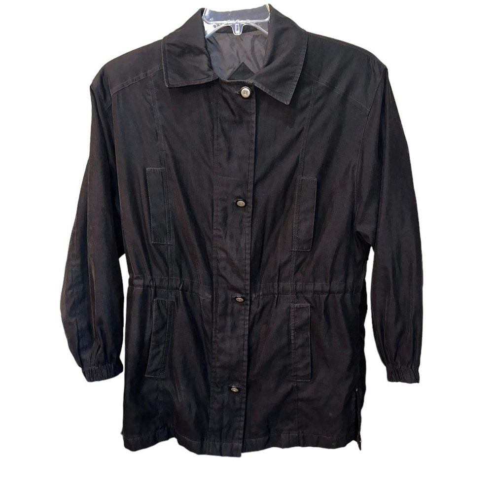 Women's Larry Levine Microfibre Black Jacket Size XS
